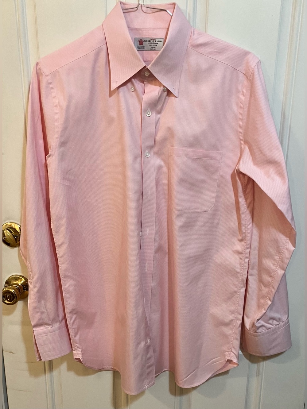 Turnbull & Asser Pink Micro-Gingham Button-Down Shirt Size 16